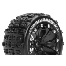 Louise RC ST-JUMBO 1-10 Stadium Truck Tire Set Mounted Sport Black 2.8 Wheels Hex 14mm LR-T3210SBM