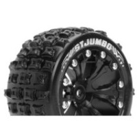 Louise RC ST-JUMBO 1-10 Stadium Truck Tire Set Mounted Sport Black 2.8 Wheels Hex 14mm LR-T3210SBM