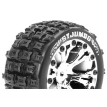 Louise RC ST-JUMBO 1-10 Stadium Truck Tire Set Mounted Sport Chrome 2.8 Wheels 1/2-Offset Hex 12mm LR-T3210SCH