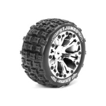 Louise RC ST-JUMBO 1-10 Stadium Truck Tire Set Mounted Sport Chrome 2.8 Wheels 1/2-Offset Hex 12mm LR-T3210SCH
