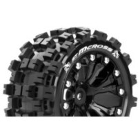 Louise RC ST-MCROSS 1-10 Stadium Truck Tire Set Mounted Sport Black 2.8 Wheels Hex 14mm LR-T3272SBM