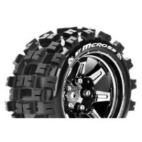 Louise RC ST-MCROSS 1-10 Stadium Truck Tire Set Mounted Sport Black Chrome 2.8 Wheels Hex 14mm LR-T3272SBCM