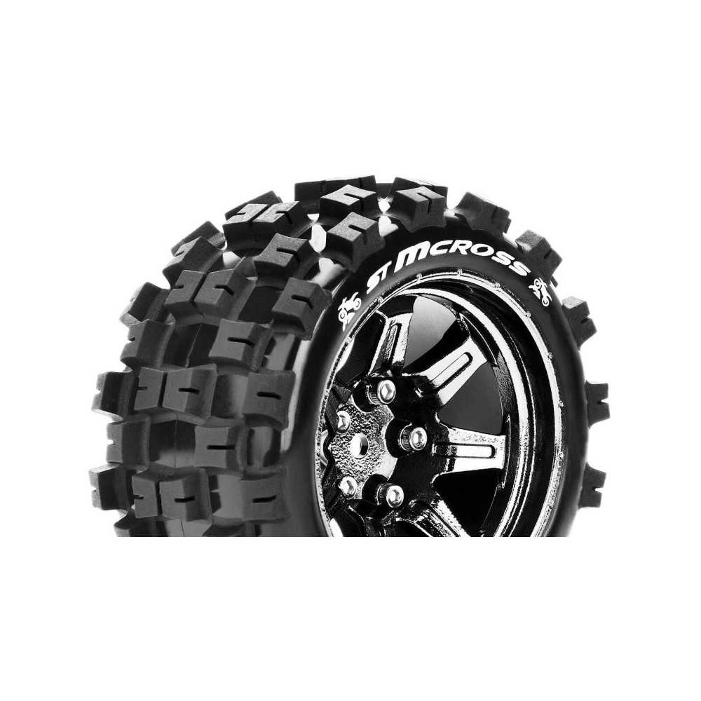 Louise RC ST-MCROSS 1-10 Stadium Truck Tire Set Mounted Sport Black Chrome 2.8 Wheels Hex 14mm LR-T3272SBCM Louise RC ST-MCROSS 1-10 Stadium Truck Tire Set Mounted Sport Black Chrome 2.8 Wheels Hex 14mm LR-T3272SBCM