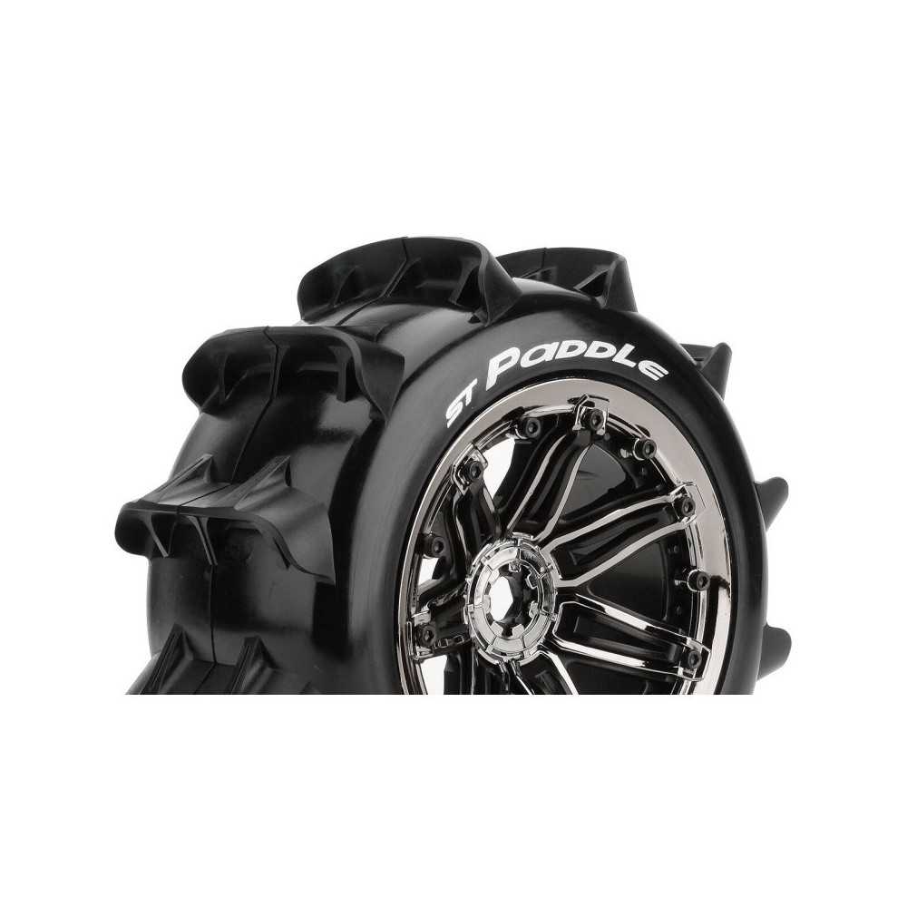 Louise RC ST-PADDLE- 1-8 Stadium Truck Tire Set Mounted Sport Black Chrome 3.8 Bead Style Wheels Hex 17mm LR-T3290BC Louise RC ST-PADDLE- 1-8 Stadium Truck Tire Set Mounted Sport Black Chrome 3.8 Bead Style Wheels Hex 17mm LR-T3290BC