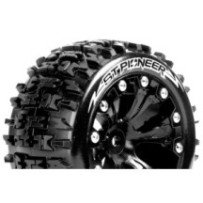 Louise RC ST-PIONEER 1-10 Stadium Truck Tire Set Mounted Soft Black 2.8 Wheels 1/2-Offset Hex 12mm LR-T3227SBH