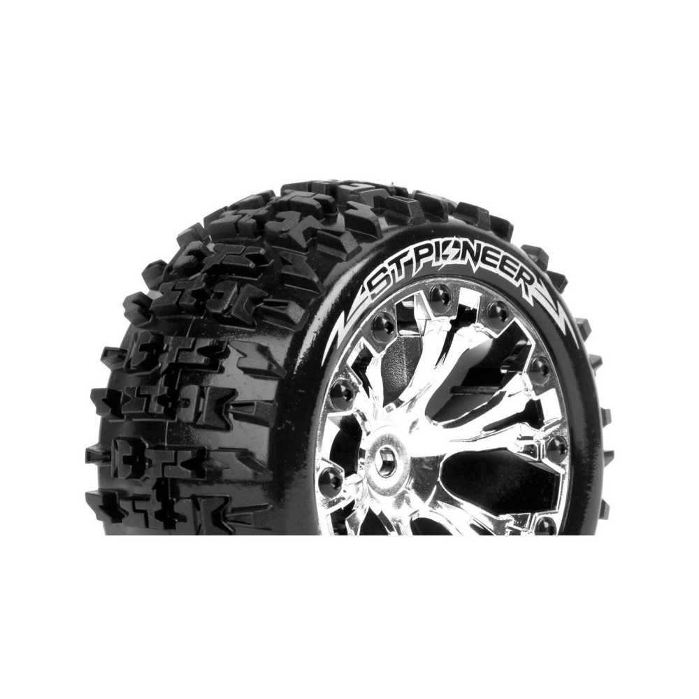 Louise RC ST-PIONEER 1-10 Stadium Truck Tire Set Mounted Soft Chrome 2.8 Wheels 1/2-Offset Hex 12mm LR-T3227SCH Louise RC ST-PIONEER 1-10 Stadium Truck Tire Set Mounted Soft Chrome 2.8 Wheels 1/2-Offset Hex 12mm LR-T3227SCH