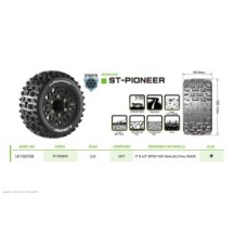 Louise RC ST-PIONEER 1-10 Stadium Truck Tire Set Mounted Sport LR-T3227SX