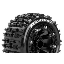 Louise RC ST-PIONEER 1-16 Truck Tire Set Mounted Sport Black 2.2 Wheels LR-T3278SB
