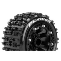 Louise RC ST-PIONEER 1-16 Truck Tire Set Mounted Sport Black 2.2 Wheels LR-T3278SB