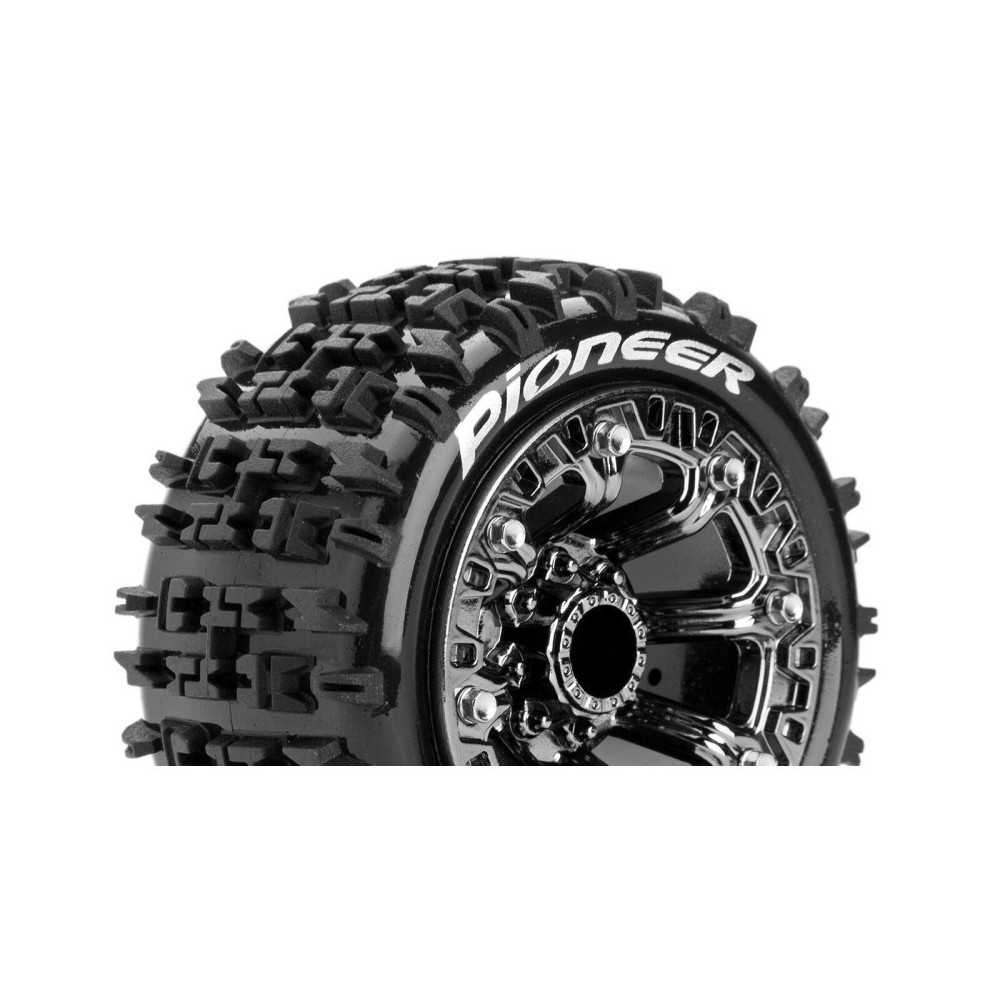 Louise RC ST-PIONEER 1-16 Truck Tire Set Mounted Sport Black Chrome 2.2 Wheels LR-T3278SBC Louise RC ST-PIONEER 1-16 Truck Tire Set Mounted Sport Black Chrome 2.2 Wheels LR-T3278SBC