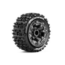 Louise RC ST-PIONEER 1-16 Truck Tire Set Mounted Sport Black Chrome 2.2 Wheels LR-T3278SBC