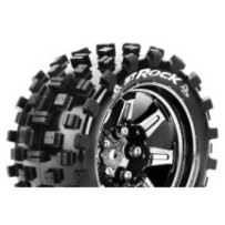 Neumáticos para Stadium Truck 1/10 Louise RC ST-ROCK Premontados Sport Llantas 2.8” Black Chrome Hex 14mm LR-T3273SBCM