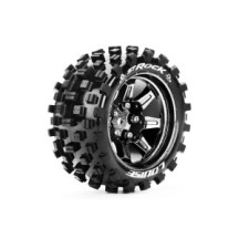 Neumáticos para Stadium Truck 1/10 Louise RC ST-ROCK Premontados Sport Llantas 2.8” Black Chrome Hex 14mm LR-T3273SBCM