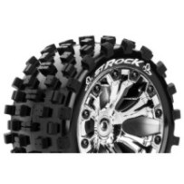 Neumáticos para Stadium Truck 1/10 Louise RC ST-ROCK Premontados Sport Llantas 2.8” Chrome 0-Offset Hex 12mm LR-T3273SC
