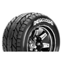 Neumáticos para Stadium Truck 1/10 Louise RC ST-ROCKET Premontados Sport Llantas 2.8” Black Chrome Hex 14mm LR-T3208SBCM