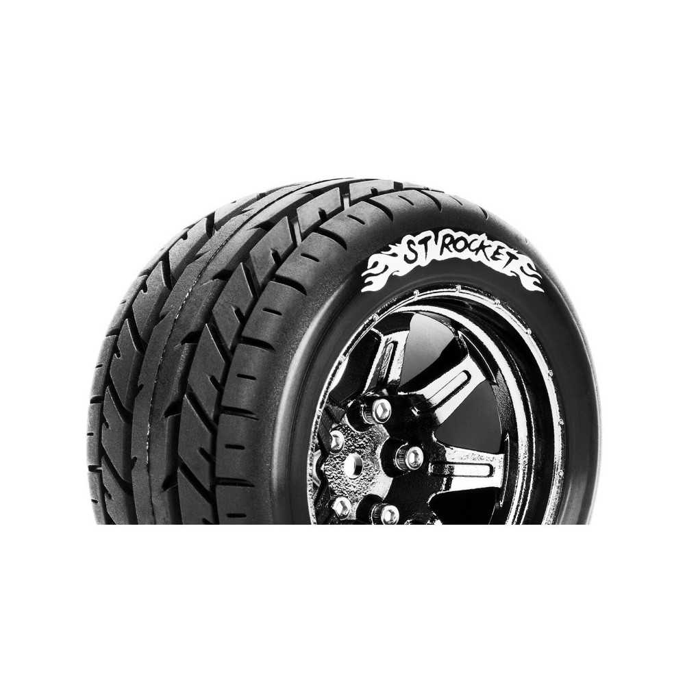 Neumáticos para Stadium Truck 1/10 Louise RC ST-ROCKET Premontados Sport Llantas 2.8” Black Chrome Hex 14mm LR-T3208SBCM Neumáticos para Stadium Truck 1/10 Louise RC ST-ROCKET Premontados Sport Llantas 2.8” Black Chrome Hex 14mm LR-T3208SBCM