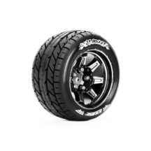 Neumáticos para Stadium Truck 1/10 Louise RC ST-ROCKET Premontados Sport Llantas 2.8” Black Chrome Hex 14mm LR-T3208SBCM