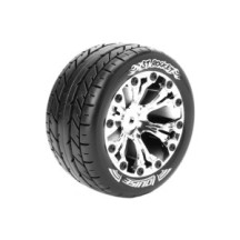 Neumáticos para Stadium Truck 1/10 Louise RC ST-ROCKET Premontados Sport con Llantas 2.8” Chrome 0-Offset Hex 12mm LR-T3208SC