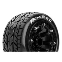 Neumáticos Louise RC ST-ROCKET 1/16 Truck Premontados Sport Llantas 2.2” Black Hex 12mm LR-T3188SB