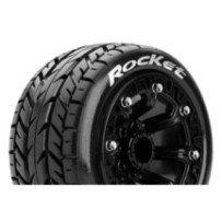 Neumáticos Louise RC ST-ROCKET 1/16 Truck Premontados Sport Llantas 2.2” Black Hex 12mm LR-T3188SB