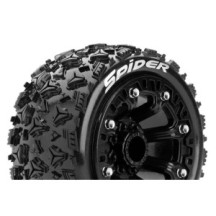 Neumáticos Louise RC ST-SPIDER 1/16 Truck Premontados Sport Llantas 2.2” Black Hex 12mm LR-T3200SB