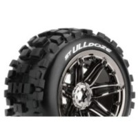 Neumáticos Louise RC ST-ULLDOZE 1/8 Stadium Truck Premontados Sport Llantas 3.8” Black Chrome LR-T3288BC