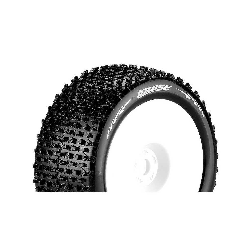 Neumáticos Louise RC T-PIRATE 1/8 Truggy Premontados Soft Llantas Blancas 0-Offset Hex 17mm LR-T3134SW