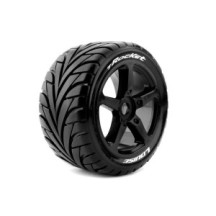 Neumáticos Louise RC T-ROCKET 1/8 Truggy Premontados Soft Llantas Black 0-Offset Hex 17mm LR-T3250SB