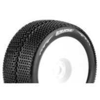 Louise RC T-TURBO 1-8 Truggy Tire Set Mounted Soft White Wheels 0-Offset Hex 17mm LR-T3112SW