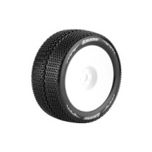 Neumáticos Louise RC T-TURBO 1/8 Truggy Premontados Soft Llantas Blancas 1/2-Offset Hex 17mm LR-T3112SWH