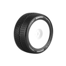 Neumáticos Louise RC T-TURBO 1/8 Truggy Premontados Super Soft Llantas Blancas 0-Offset Hex 17mm LR-T3112VW