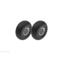 Revtec - Airplane Wheels - Rubber w/ Nylon Rim - 44mm - Shaft Dia. 3mm - 2 pcs GF-3165-002