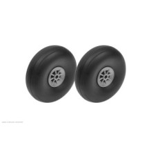 Revtec - Airplane Wheels - Rubber w/ Nylon Rim - 57mm - Shaft Dia. 3mm - 2 pcs GF-3165-004