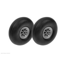 Revtec - Airplane Wheels - Rubber w/ Nylon Rim - 63mm - Shaft Dia. 4mm - 2 pcs GF-3165-005