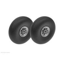 Revtec - Airplane Wheels - Rubber w/ Nylon Rim - 70mm - Shaft Dia. 4mm - 2 pcs GF-3165-006