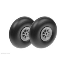 Revtec - Airplane Wheels - Rubber w/ Nylon Rim - 90mm - Shaft Dia. 4mm - 2 pcs GF-3165-008
