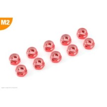 Revtec - Aluminium Nylstop Nut - M2 - Red - 10 pcs GF-0400-025