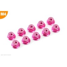 Revtec - Aluminium Nylstop Nut - M4 - Flanged - Blue - 10 pcs GF-0401-044