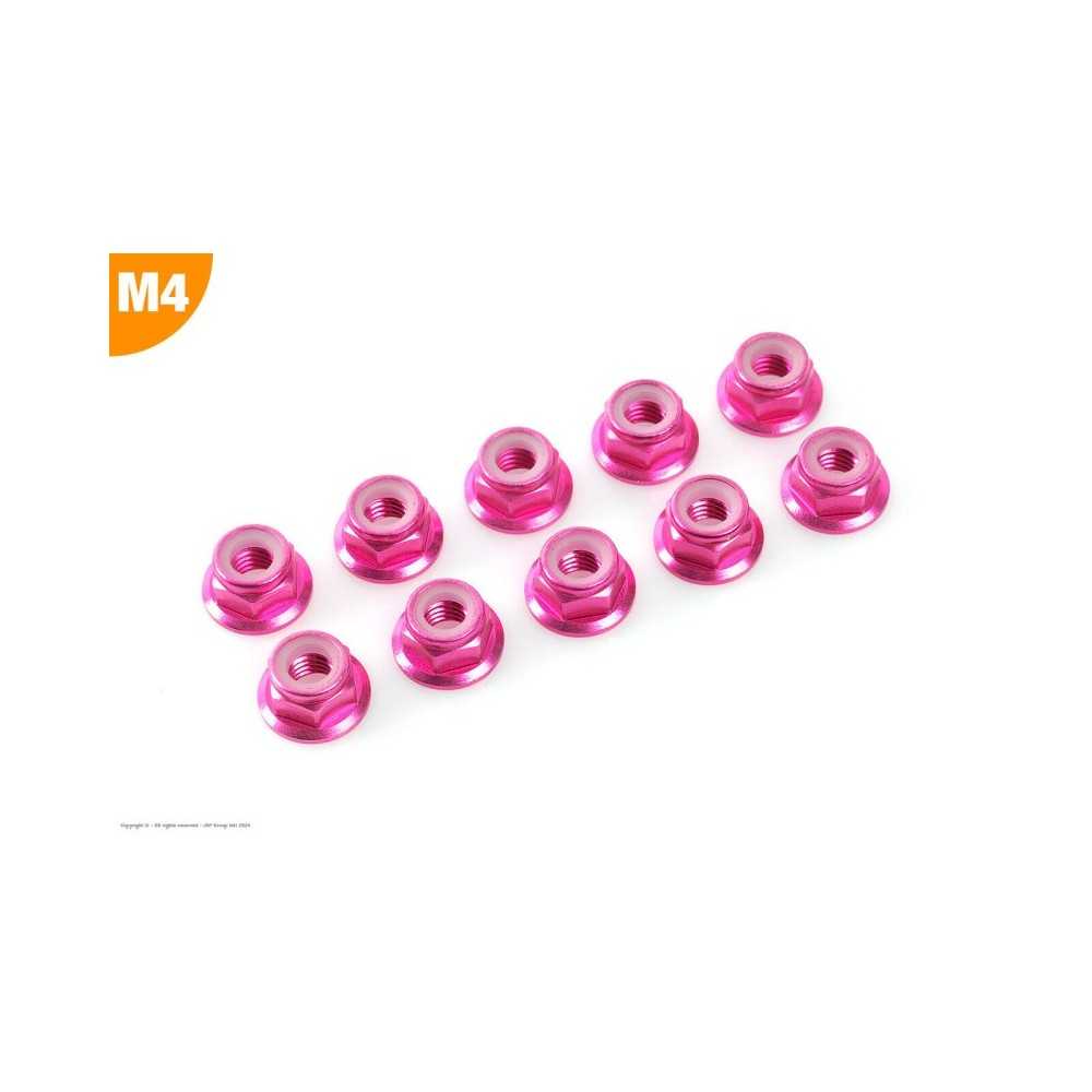 Revtec - Aluminium Nylstop Nut - M4 - Flanged - Blue - 10 pcs GF-0401-044 Revtec - Aluminium Nylstop Nut - M4 - Flanged - Blue - 10 pcs GF-0401-044