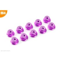 Revtec - Aluminium Nylstop Nut - M4 - Flanged - Purple - 10 pcs GF-0401-042
