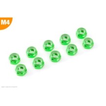 Revtec - Aluminium Nylstop Nut - M4 - Green - 10 pcs GF-0400-041