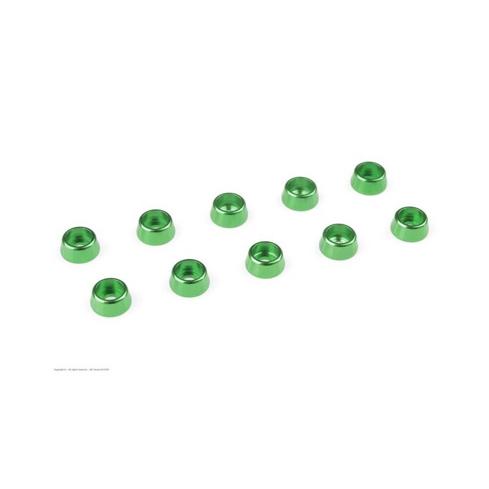 Revtec - Aluminium Washer - for M2.5 Socket Head Screws - OD 7mm - Green - 10 pcs GF-0406-021 Revtec - Aluminium Washer - for M2.5 Socket Head Screws - OD 7mm - Green - 10 pcs GF-0406-021