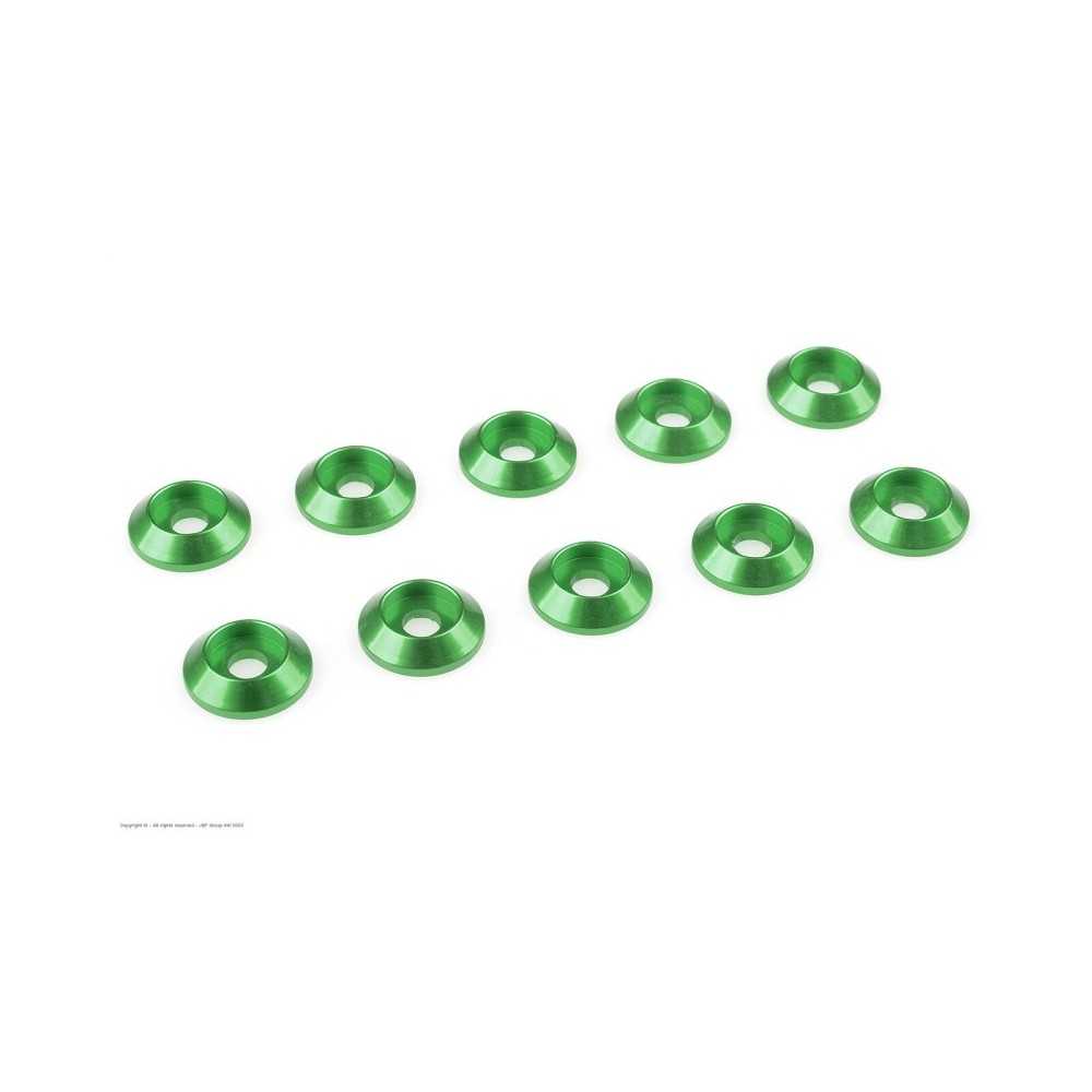 Revtec - Aluminium Washer - for M3 Button Head Screws - OD 10mm - Green - 10 pcs GF-0407-021 Revtec - Aluminium Washer - for M3 Button Head Screws - OD 10mm - Green - 10 pcs GF-0407-021