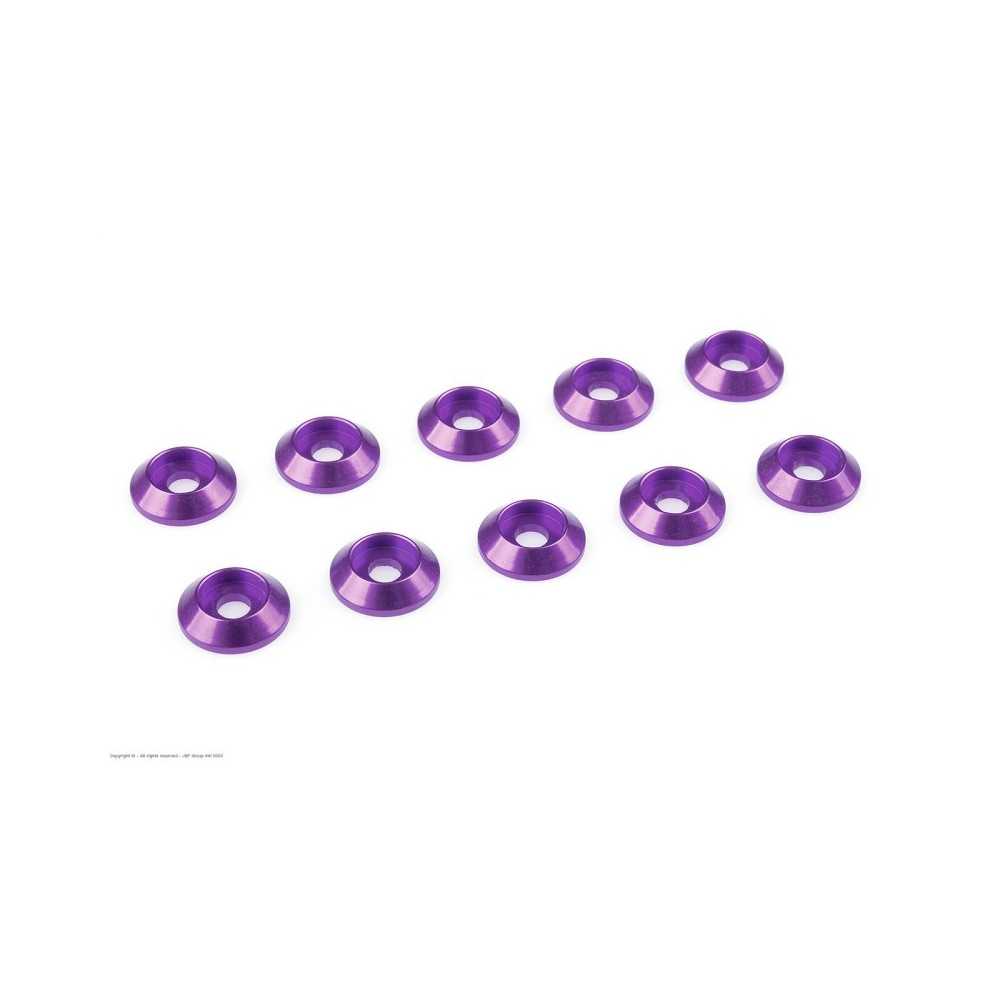 Revtec - Aluminium Washer - for M3 Button Head Screws - OD 10mm - Purple - 10 pcs GF-0407-022 Revtec - Aluminium Washer - for M3 Button Head Screws - OD 10mm - Purple - 10 pcs GF-0407-022