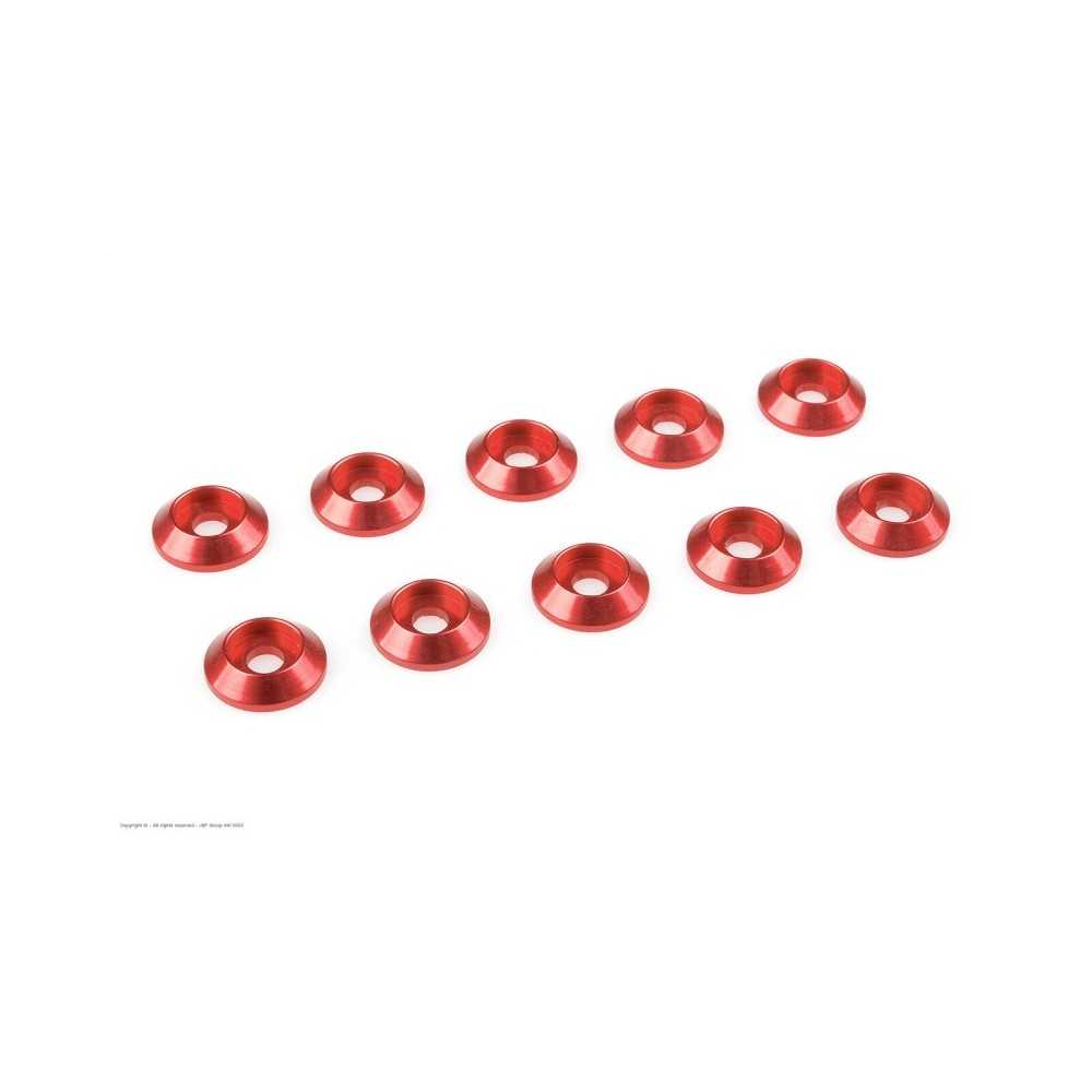 Revtec - Aluminium Washer - for M3 Button Head Screws - OD 10mm - Red - 10 pcs GF-0407-025 Revtec - Aluminium Washer - for M3 Button Head Screws - OD 10mm - Red - 10 pcs GF-0407-025