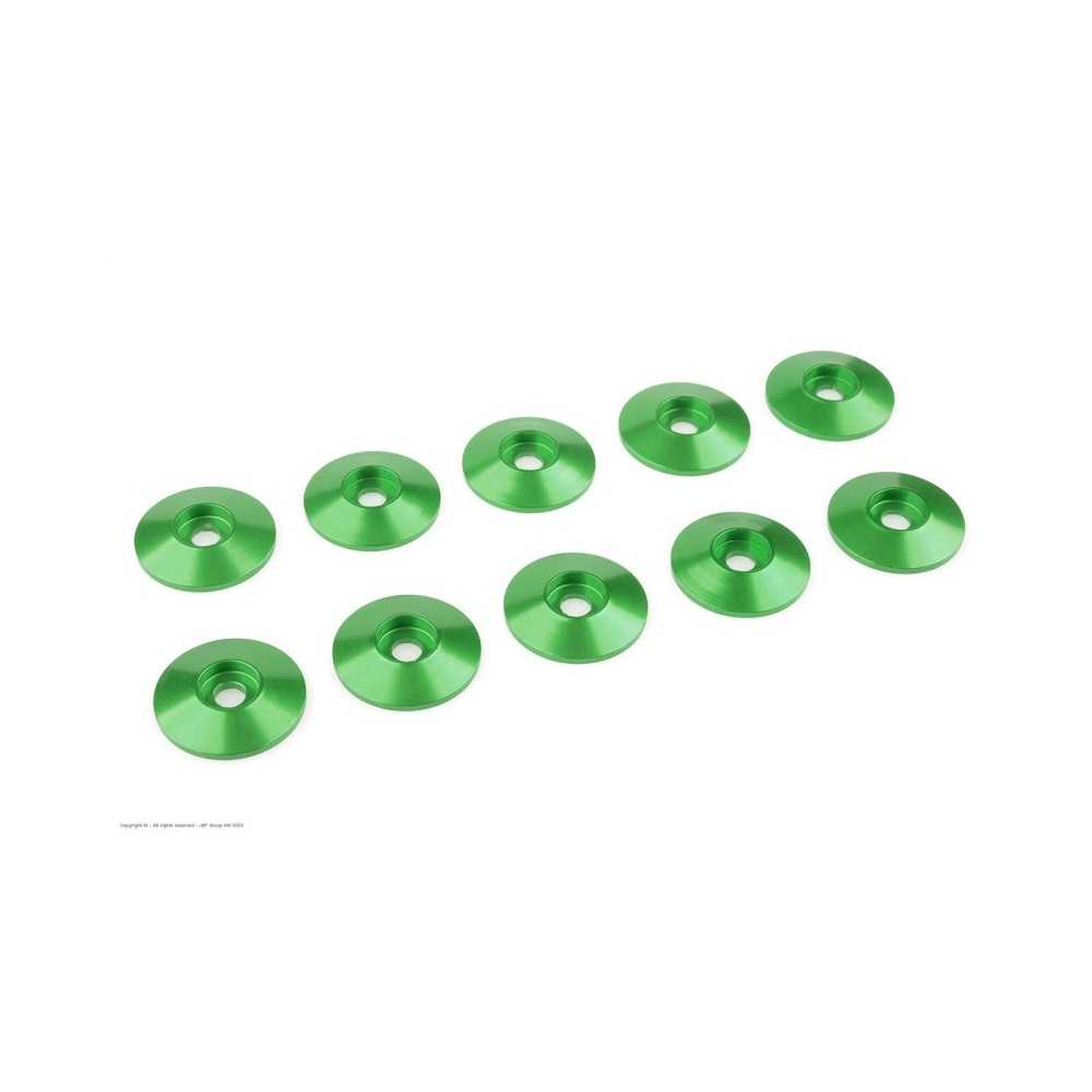 Revtec - Aluminium Washer - for M3 Button Head Screws - OD 15mm - Green - 10 pcs GF-0407-031