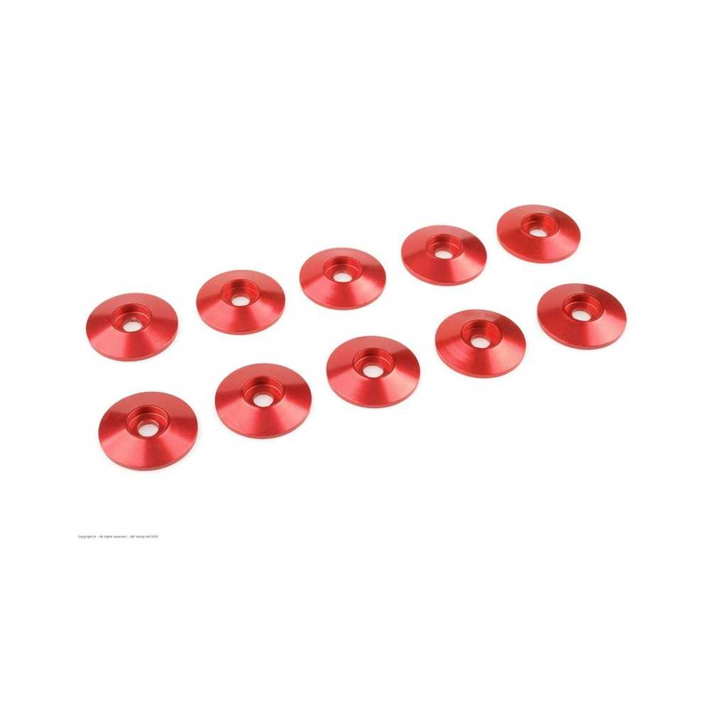 Revtec - Aluminium Washer - for M3 Button Head Screws - OD 15mm - Red - 10 pcs GF-0407-035