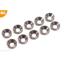 Revtec - Aluminium Washer - for M3 Flat Head Screws - OD 8mm - Gun Metal - 10 pcs GF-0405-033