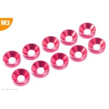 Revtec - Aluminium Washer - for M3 Flat Head Screws - OD 8mm - Red - 10 pcs GF-0405-035