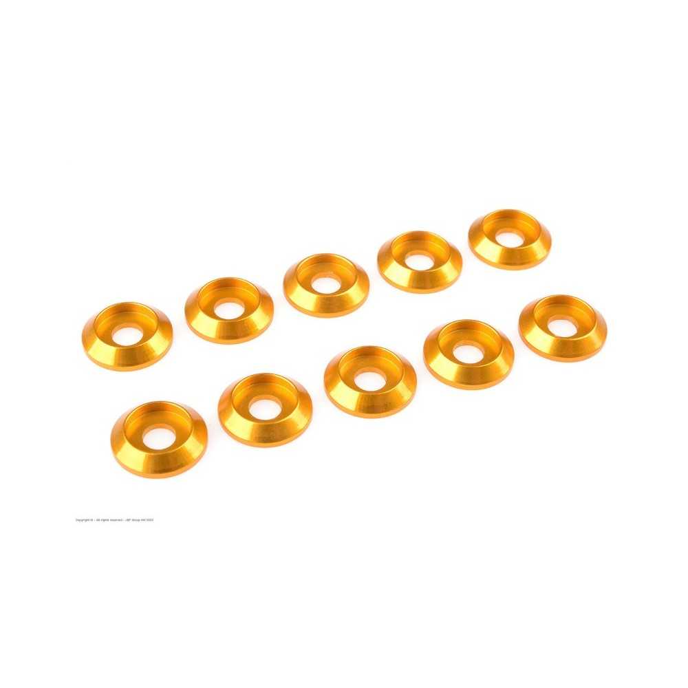 Revtec - Aluminium Washer - for M4 Button Head Screws - OD 12mm - Gold - 10 pcs GF-0407-040